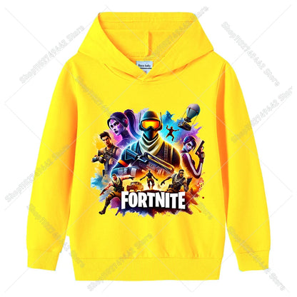 Lasten Fortnite-huppari syksyyn, ohut hupullinen collegepaita pojille ja tytöille, pitkähihainen pusero, urheilu- ja vapaa-ajan lastenvaate