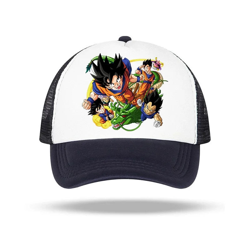 Cappellino con visiera Dragon Ball per ragazzo con stampa anime di Goku - Cappellini per bambini e adulti - Cappellini estivi traspiranti - Cappellini alla moda in stile cartone animato - Abbinabili ai costumi - Di tendenza