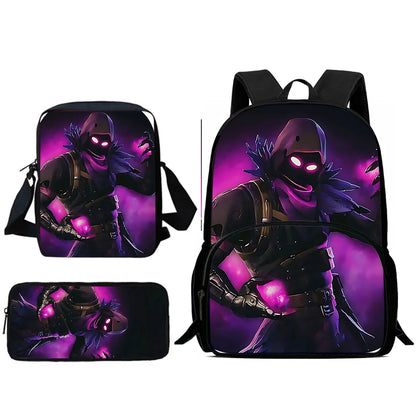 Kinderrucksäcke mit angesagtem Game-Design, Umhängetasche und Federmäppchen F-FortniteS, Schulrucksäcke mit großem Fassungsvermögen für Jungen und Mädchen, ideales Geschenk