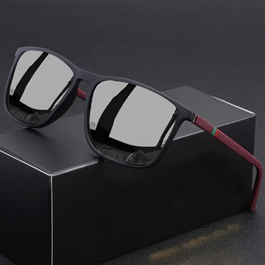 Classic Square Men's Sunglasses Comfortable Lightweight Black Frame Glasses Ideal for Travel Photography Gifts