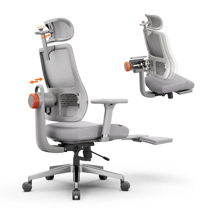 NEWTRAL MAGICH-BPRO Ergonomic Chair with Footrest, Auto-Following Backrest Headrest Office Chair, Adaptive Lower Back Support