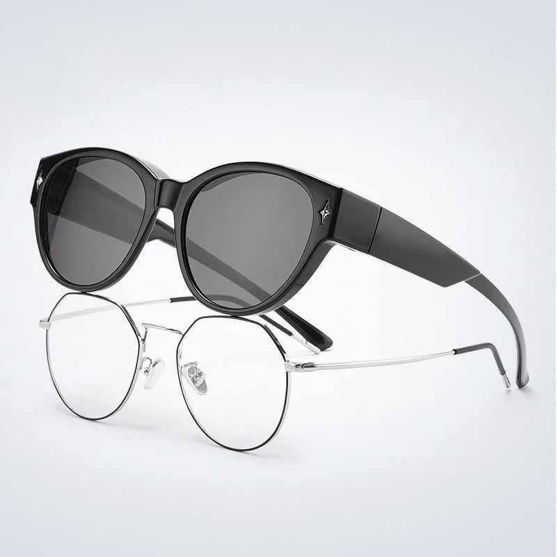 Fit Over Sunglasses for Driving Outdoor Activities Over Prescription Glasses for Myopia Unisex Style