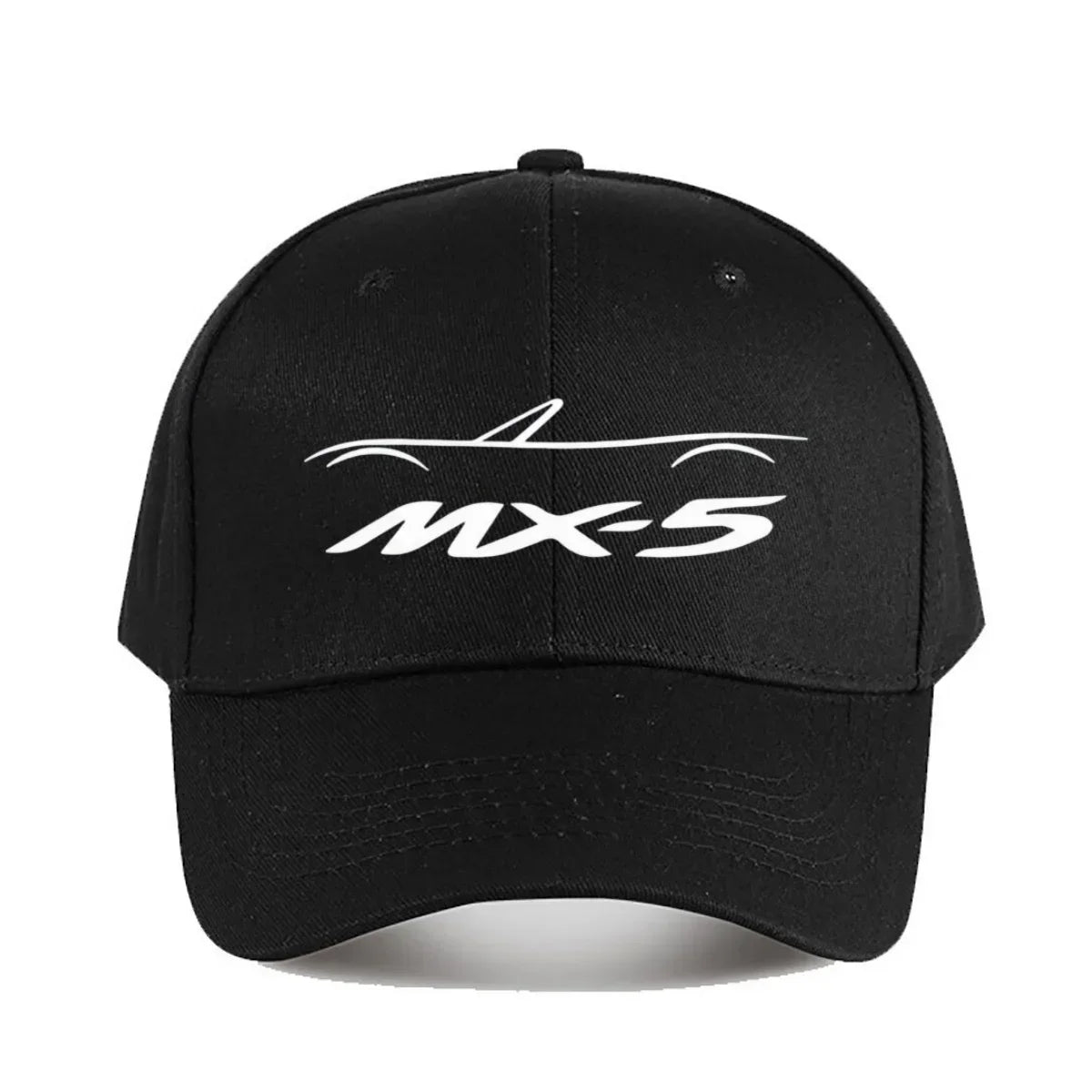 Casquette de baseball MX5 NA pour hommes et femmes - Casquette élégante en polyester noir avec logo blanc, résistante, idéale pour la pêche en plein air et les tenues décontractées