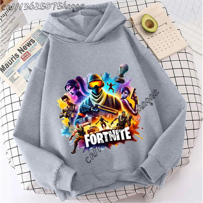 Abrigos con capucha para niños Fortnites, sudaderas anime Fortress Night, sudaderas con capucha de juego para primavera y otoño, ropa deportiva infantil, regalo