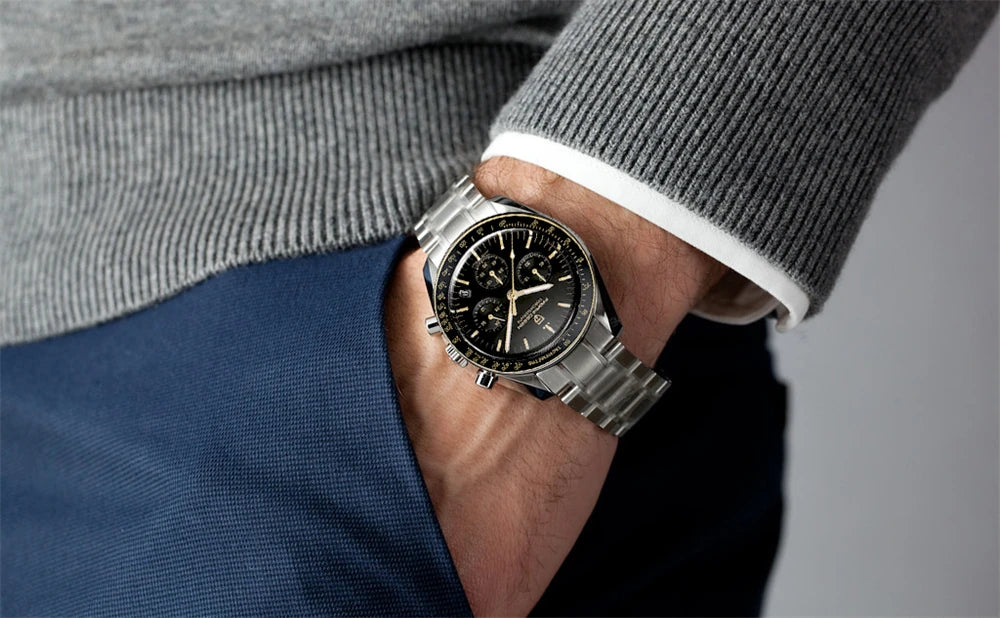 PAGANI DESIGN 2026 New Moon Watch For Men Quartz Multifunction Chronograph Sports Mens Watches Top Brand Luxury Sapphire Mirror