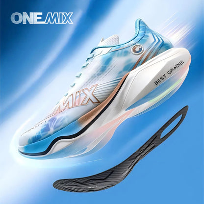 ONEMIX-Nylon Carbon Board Marathon Running Racing Shoes, Professional Stable Support, Shock-relief, Ultra-light Rebound Sneaker