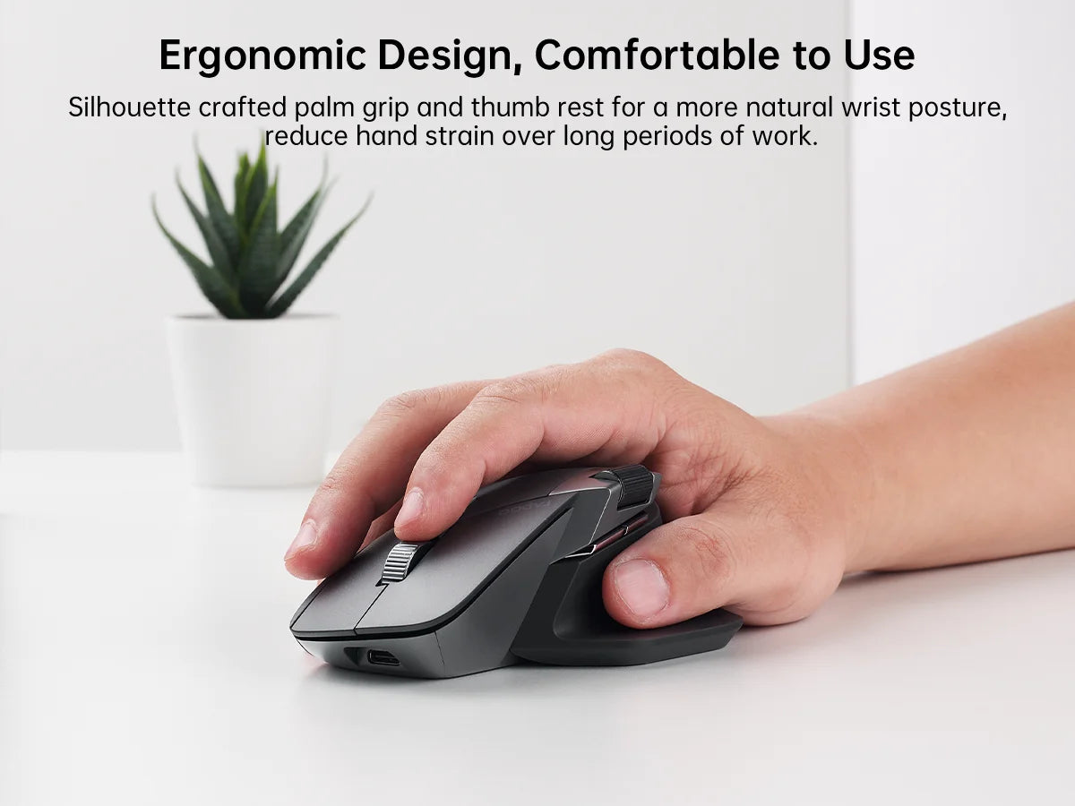 Rapoo MT760/MT760Mini Multi-mode Rechargeable Wireless Mouse Ergonomic 4000 DPI Bluetooth Mouse Easy-Switch Up to 4 Devices