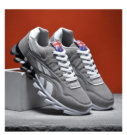 Brand Trend størrelse 46 47 48 slidstærke fitness-sneakers til mænd med støddæmpning, tyk sål og åndbare udendørs løbesko til mænd