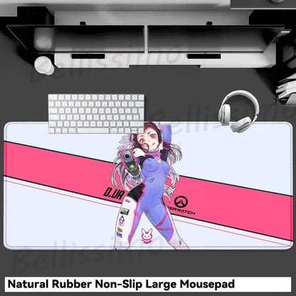 Accessori gaming O-Overwatch D-D.va Tappetino mouse grande Tappetino per tastiera e mouse PC Scrivania XXL Tappetini estesi Gamer Mausepad