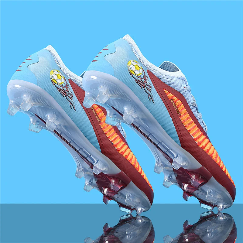 Nuevas zapatillas de fútbol para hombre, botas antideslizantes para adulto, deporte al aire libre para niño, tacos largos de entrenamiento, transpirables y cómodas para partido