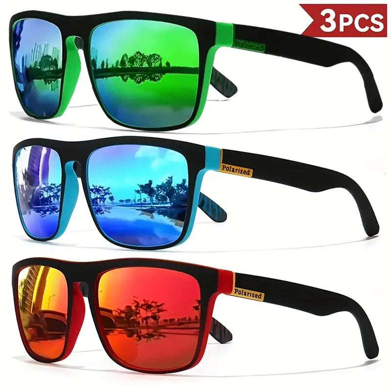 1/3/4PCS Men Classical Square Sports Sunglasses Lightweight PC Frame UV400 for Driving Fishing Cycling Unisex Durability