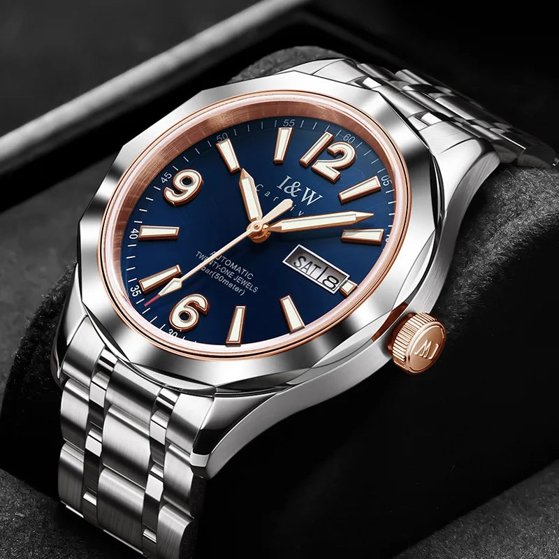 Montre mécanique de luxe pour homme Reloj CARNIVAL en tungstène, mouvement automatique MIYOTA 8205, étanche.