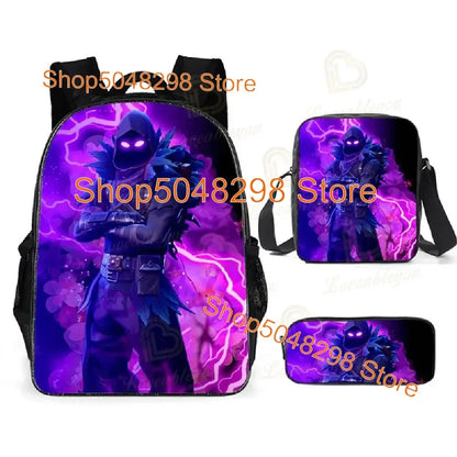 Astuccio grande in canvas kawaii per penne e matite, per ragazzi e ragazze, stampa Fortnite, articoli scolastici, cancelleria, regalo di compleanno per adolescenti