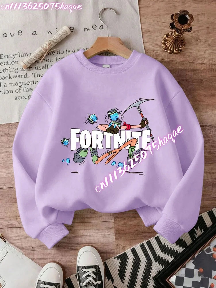 Nuove felpe Fortnite per bambini con cappuccio, stampa personaggi cartoon del gioco, top casual autunnali, abbigliamento invernale per bambini e neonati maschi