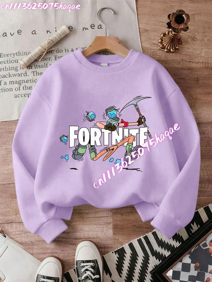 Nuove felpe Fortnite per bambini con cappuccio, stampa personaggi cartoon del gioco, top casual autunnali, abbigliamento invernale per bambini e neonati maschi