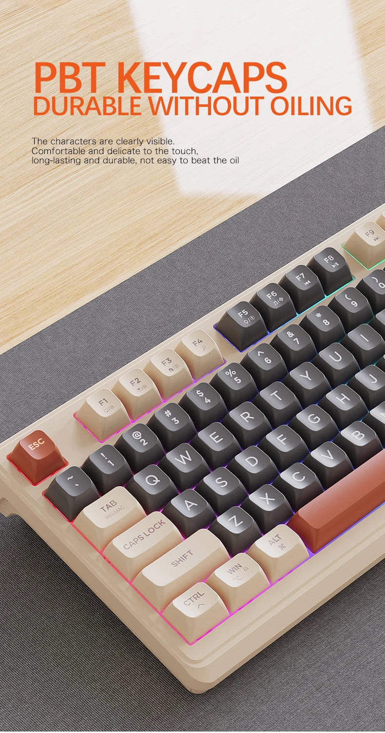 M96 Bluetooth Keyboard Wireless FREEWOLF Screen Gaming Keyboard,Electronic Screen, Multi-Device Connection,Ergonomics Gaming