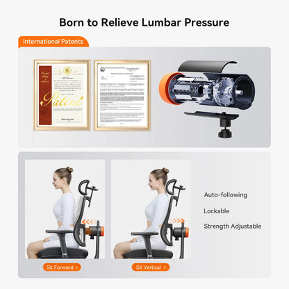 NEWTRAL MAGICH-BPRO Ergonomic Chair with Footrest, Auto-Following Backrest Headrest Office Chair, Adaptive Lower Back Support