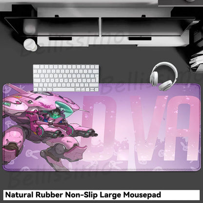 Accessori gaming O-Overwatch D-D.va Tappetino mouse grande Tappetino per tastiera e mouse PC Scrivania XXL Tappetini estesi Gamer Mausepad