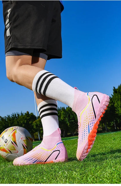 Mens Football Field Boots Ultralight Turf Indoor Society Training Soccer Shoes Cleats for Kids Sneakers TF/FG Football Shoes