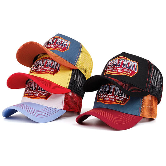 2025 New STATION1865 Truck Hat Men's Personalized Hip Hop Hat Women's Outdoor Skateboarding Hat Sunshade Baseball Hat Mesh Hat