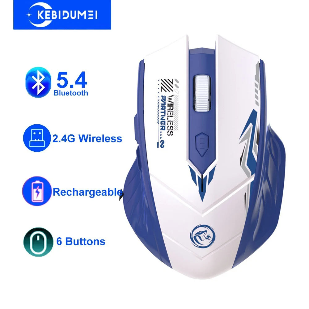 Dual-Mode Mouse Bluetooth 5.4 Mouse 6 Buttons 2.4G Wireless Mouse Rechargeable Gaming Mouse Office Mice For PC Laptop Macbook