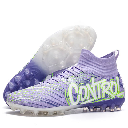 Men Women Football Boots Outdoor Soccer Cleats Non-slip Football Field Boots Ultralight Futsal Sneakers TF/FG Spiked Soccer Shoe