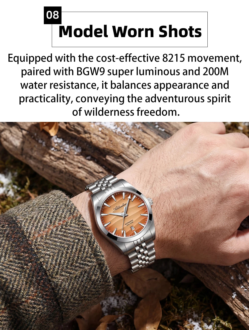 ADDIESDIVE NEW 39mm Men's Desert Texture Watch 200m Diver Sapphire Crystal AD2540 BGW9 Blue Luminous  Mechanical Automatic Watch