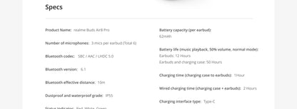 realme Buds Air 8 Pro Global Version 55dB Active Noise Cancelling True Wireless Earphone Bluetooth 6.1 LHDC 5.0 TWS Earbuds IP55