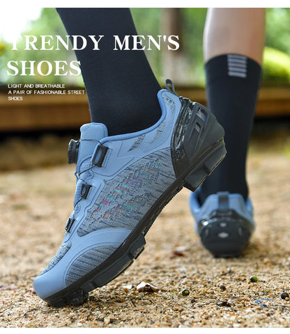 Zapatillas de ciclismo MTB para hombre y mujer T03 moradas, transpirables, de velocidad, con autocierre, para ciclismo de carretera, deporte al aire libre, competición y entrenamiento