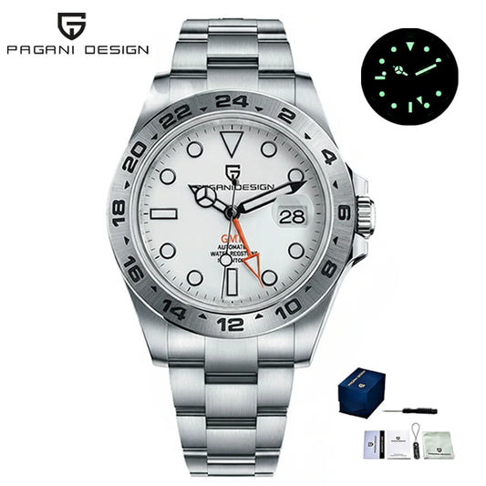 Pagani Design 2026 New Men's Diver Watch 42mm Sapphire Automatic Mechanical GMT Watch 100m Waterproof PD1682