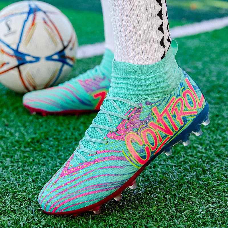 Men Women Football Boots Outdoor Soccer Cleats Non-slip Football Field Boots Ultralight Futsal Sneakers TF/FG Spiked Soccer Shoe