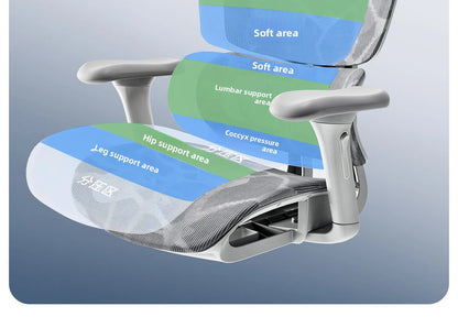 Ergonomic Office Chair Comfortable Long Sitting Home Gaming Computer Recliner Nap Chair Adjustable Height Lumbar Support Swivel