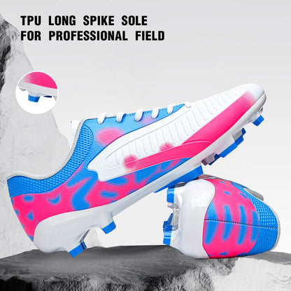 AG/FG Soccer Cleats for Men Women Kids Youth PU Fabric Upper TPU Sole Non-Slip Wear-Resistant for Natural Grass Sports Pitch Tra