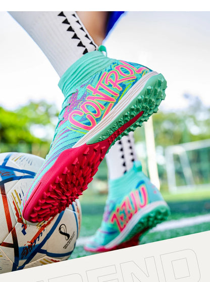 Men Women Football Boots Outdoor Soccer Cleats Non-slip Football Field Boots Ultralight Futsal Sneakers TF/FG Spiked Soccer Shoe