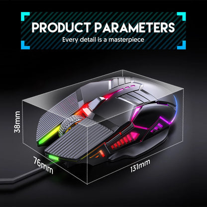 3200DPI Ergonomic Wired Gaming Mouse USB Computer Mouse Gaming RGB Backlit Gamer Mouse 6 Button LED Silent Mice for PC Laptop
