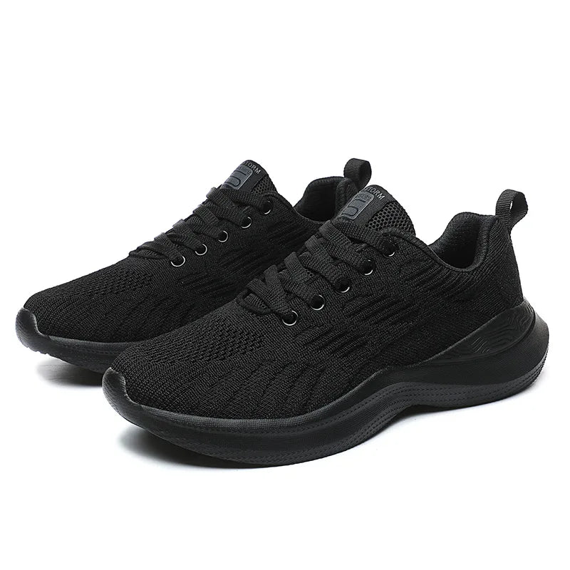 Fashion Women's Lightweight Sneakers Running Outdoor Sports Breathable Mesh Comfortable Air Cushion Lace-Up Shoes