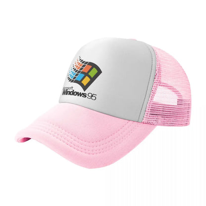 Windows 95 Geeks Nerd Mesh Baseballové čepice Unisex Módní sluneční čepice Nastavitelné čepice typu snapback Rybářské čepice Velkoobchod Nové čepice typu trucker