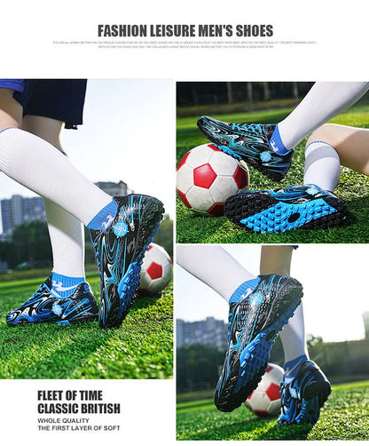 Kids Youth Soccer Cleats Football Shoes Men Non Slip Breathable Lightweight Training Sneakers Boys Children Football Match Boots
