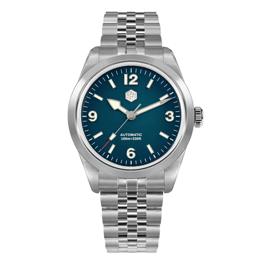 San Martin 38mm Men Sport Watch Fashion Luxury Explore Climbing Automatic Mechanical Sapphire Waterproof 5 Links Bracelet BGW-9