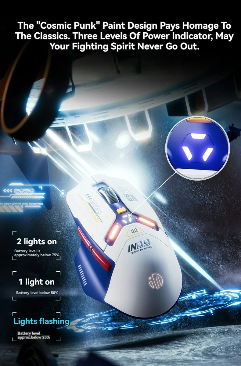 Tri-Mode Connection 10000DPI 2.4G Wireless Bluetooth Gaming Mouse PMW3325 RGB  Light For PC Gaming Laptop and MAC
