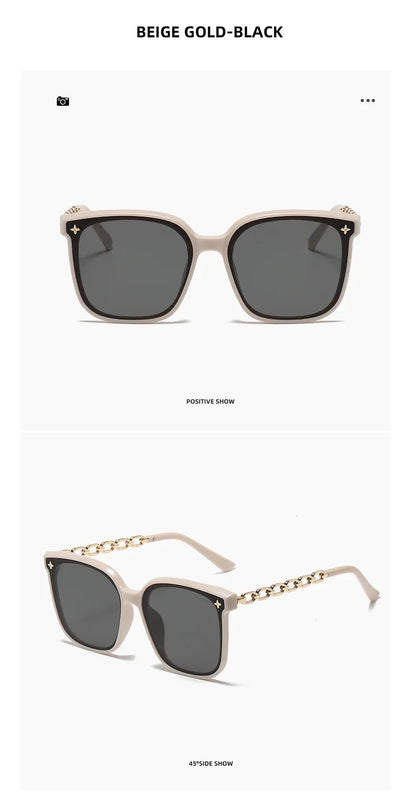 Lunettes de soleil carrées pour femme, style vintage, monture large, verres miroirs noirs, polarisées, lunettes de soleil sexy pour femme, idéales pour le voyage, protection UV400