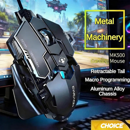 Hot Selling Mechanical Wired Gaming Mouse 9 Keys Macro Definition 12800DPI RGB Backlit Gaming Computer Mouse for Laptop Desktop