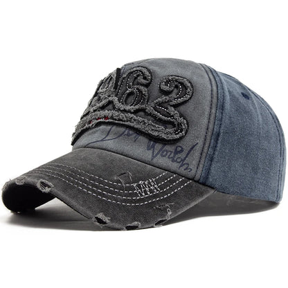 Fashion Vintage Washed Cotton Baseball Cap Men Digit 1962 Embroidery Snapback Spring Autumn Women Hat Visor Hip Hop Caps