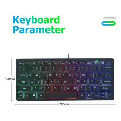 APAYADO K1000 Wired Mini Keyboard - Compact Portable Design, Plug-and-Play, Ideal for Laptops/Computers, Spill-Resistant