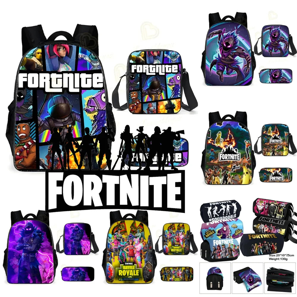 Astuccio grande in canvas kawaii per penne e matite, per ragazzi e ragazze, stampa Fortnite, articoli scolastici, cancelleria, regalo di compleanno per adolescenti
