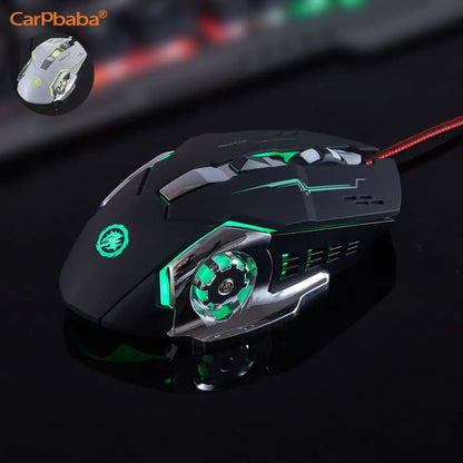 Carpbaba GM6 Gamer Gaming Mouse Adjustable Wired Optical LED Computer Mice USB Cable Silent Mouse For Laptop PC