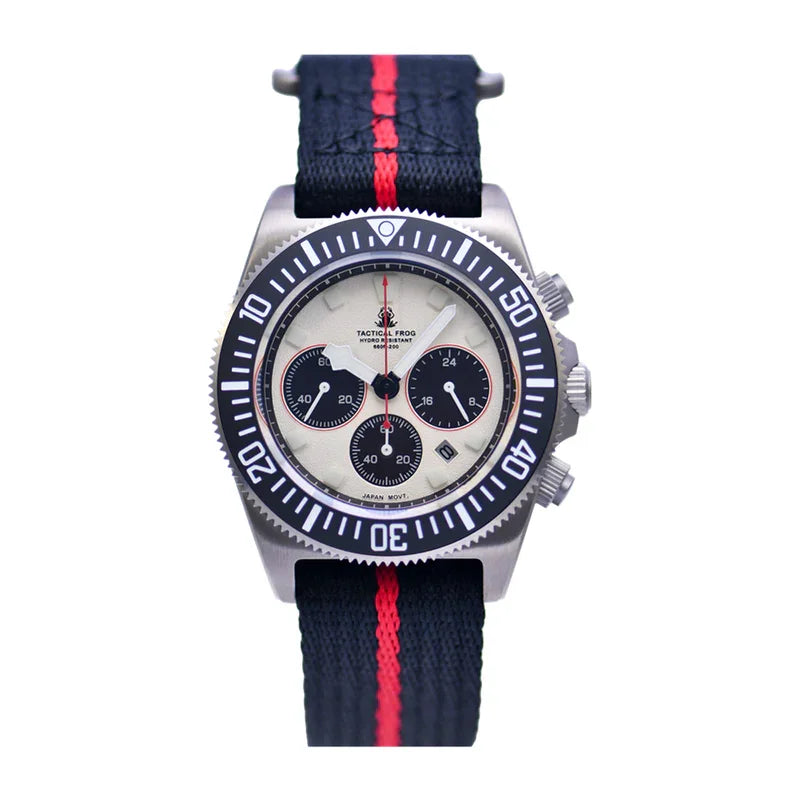 Tactical Frog FXD Titanium Quartz Watch VS75B Solar-powered Movement 20Bar Chronograph Sapphire Diving Watch BGW9 Luminous Watch
