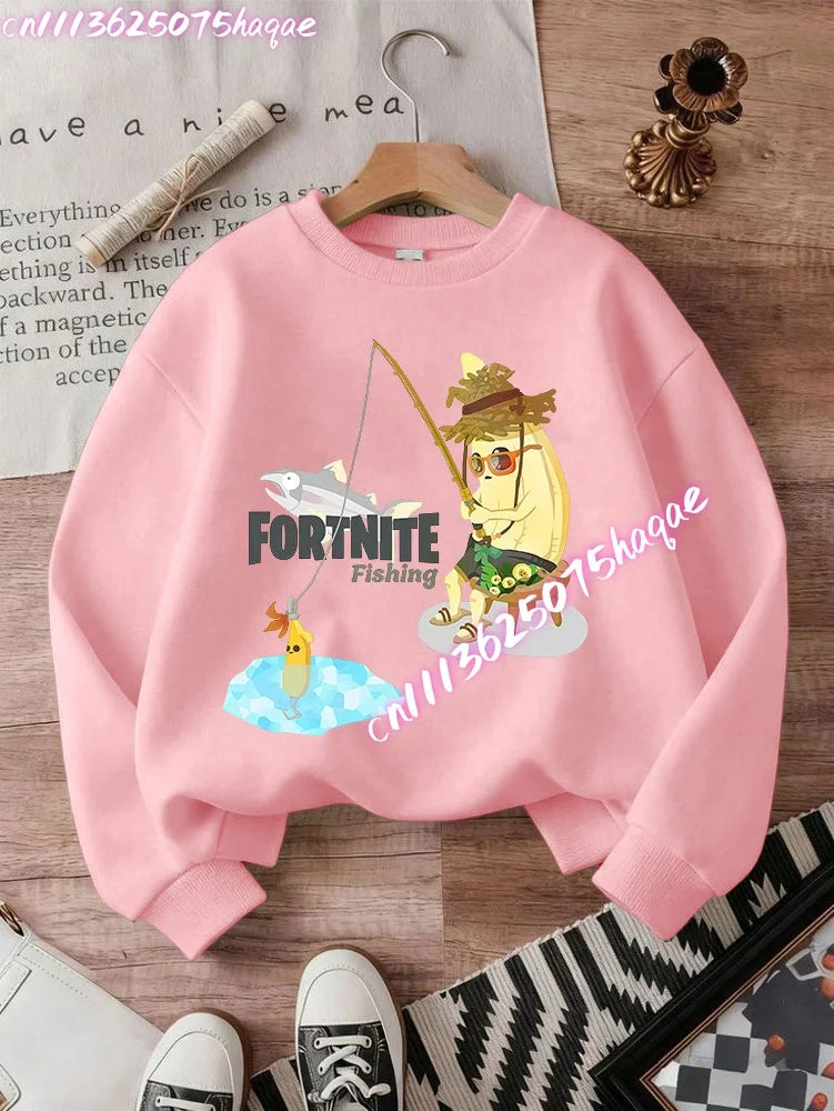 Nuove felpe Fortnite per bambini con cappuccio, stampa personaggi cartoon del gioco, top casual autunnali, abbigliamento invernale per bambini e neonati maschi