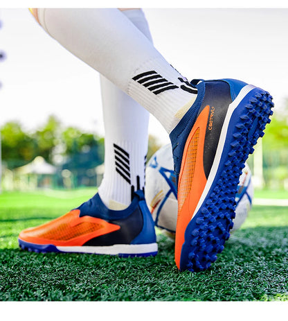 Nuove scarpe da calcio da uomo per esterno con tacchetti, traspiranti, antiscivolo, per adulti, scarpe sportive da calcio con tacchetti lunghi per allenamento, ragazzi e partite, confortevoli