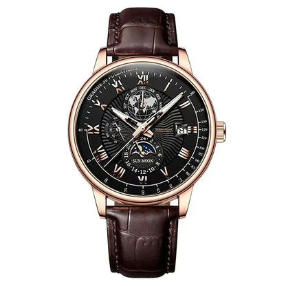 2026 New Luxury Men's Sport Watch Fashion Top Waterproof Luminous Leather Date Quartz Wristwatch Man's Clock